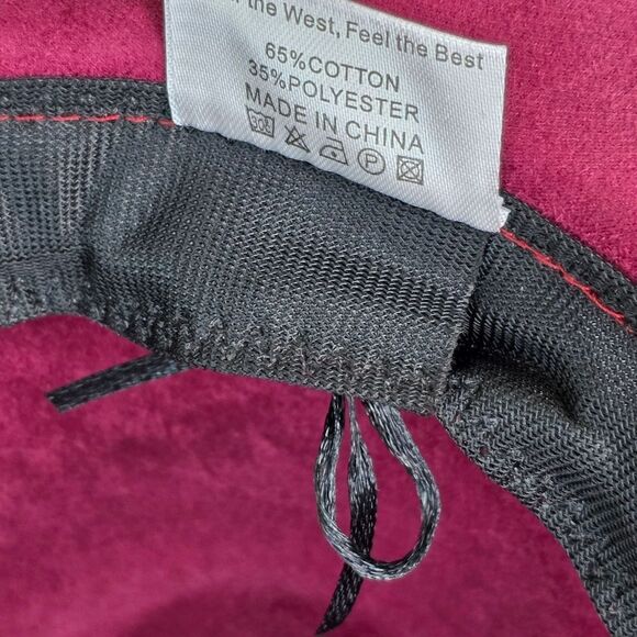 ?NWOT Pinkish Red Faux Suede Rhinestone Cowgirl Hat main image 4